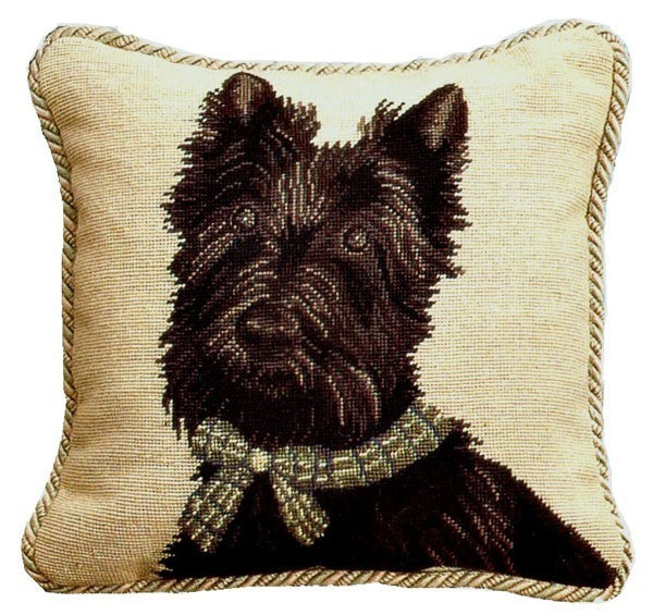 Scottish Terrier - 12" x 12" needlepoint pillow