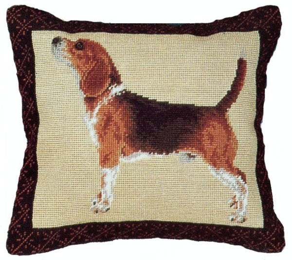 Beagle - 14 x 16" needlepoint pillow