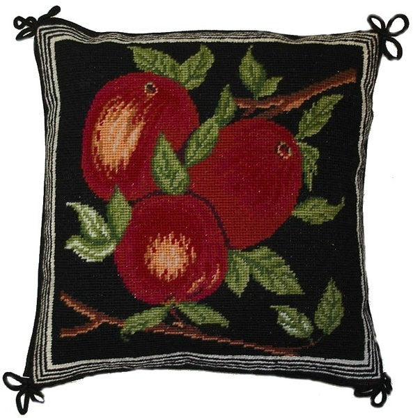 Three Fruits - 14 x 14" needlepoint pillow