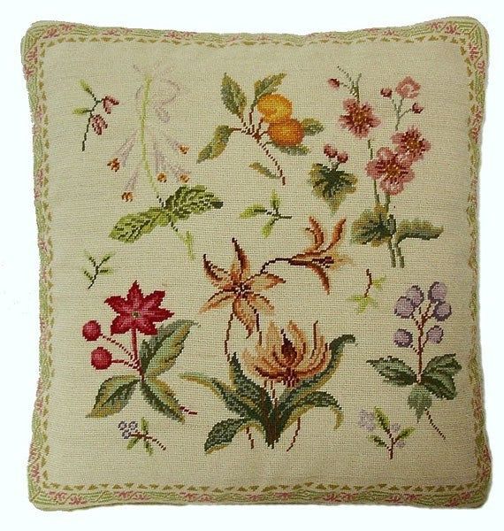 Flower Kinds - 16 x 16" needlepoint pillow