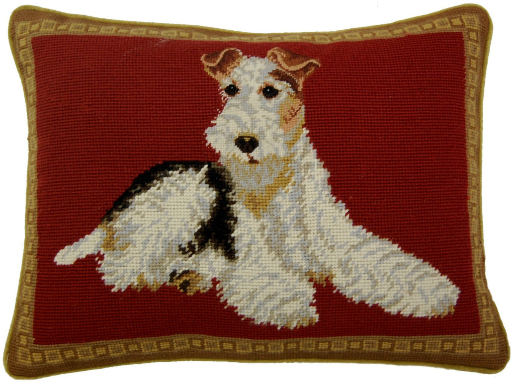 Sitting Dog - Needlepoint Pillow 12x16