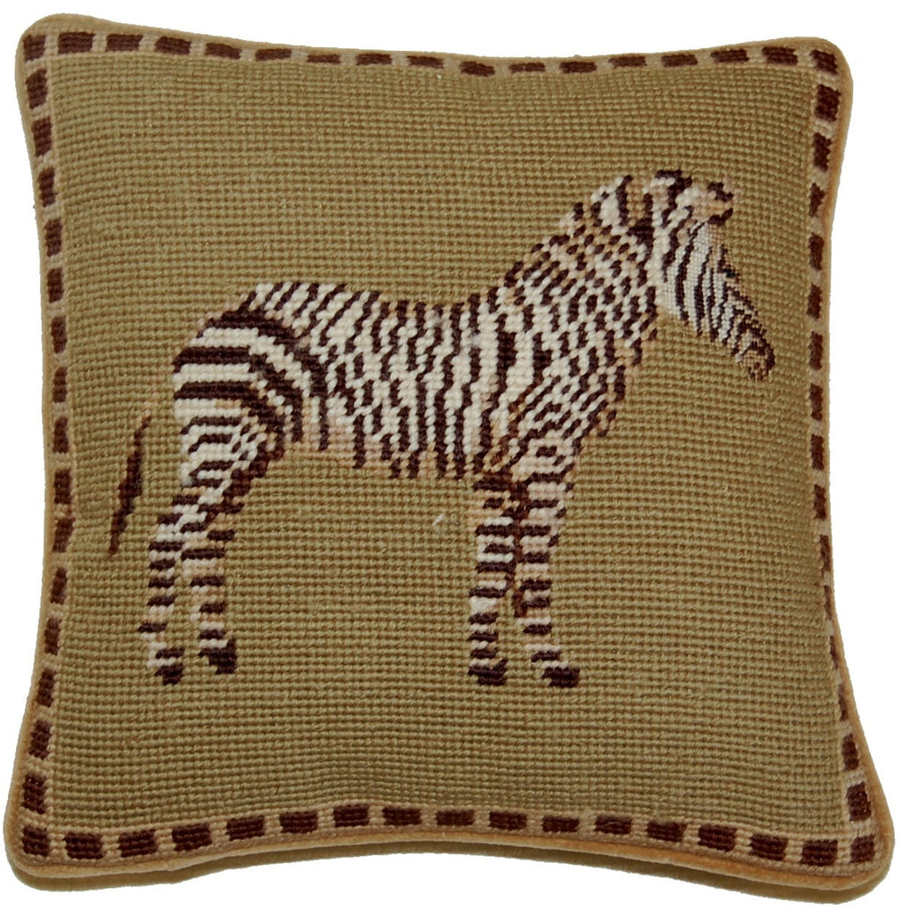 Zebra - Needlepoint Pillow 10x10