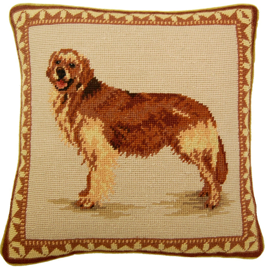 Brown Dog - Needlepoint Pillow 14x14