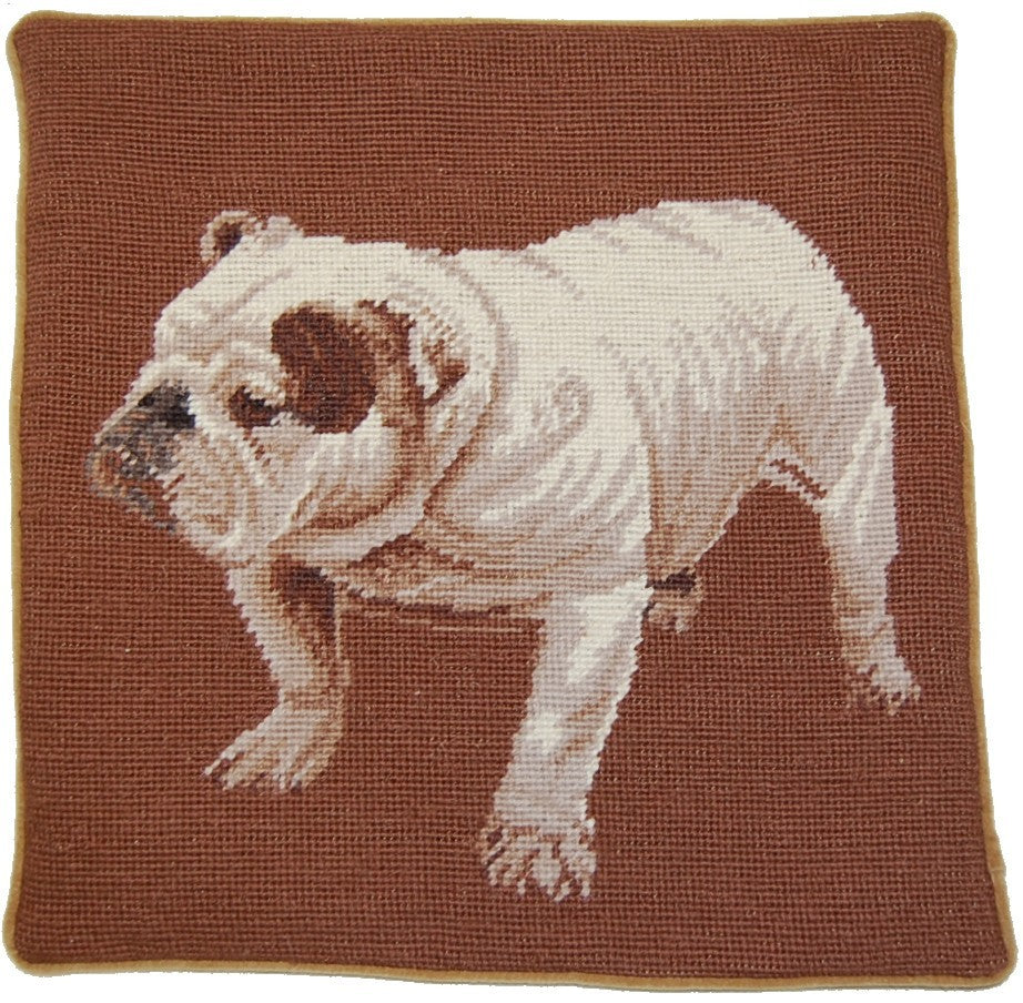 English Bull Dog - Needlepoint Pillow 15x15