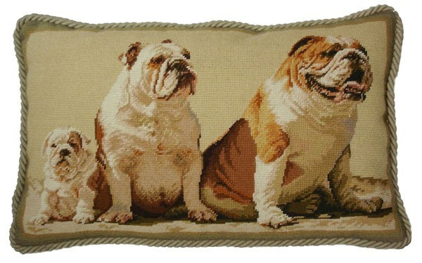 Three Dogs - 14 x 24" needlepoint pillow