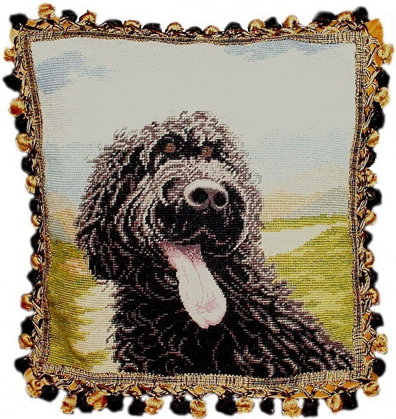 Laughing Dog - 16 x 16" needlepoint pillow