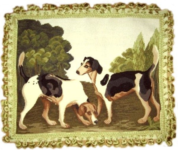 Two Dogs - 18" x 22" needlepoint pillow
