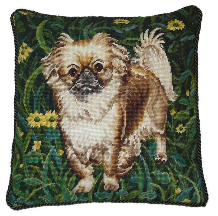 Tan Dog - Needlepoint Pillow 16x16