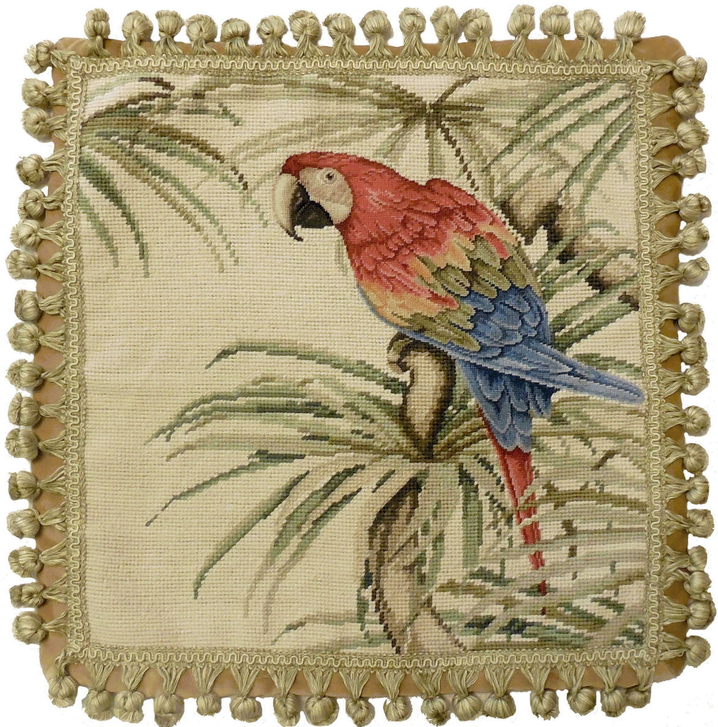Parrot - Needlepoint Pillow 18x18