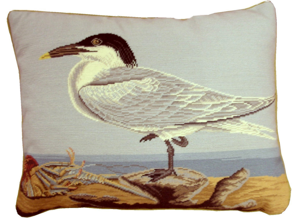 Sea Gull Facing Left - 15" x 19" needlepoint pillow