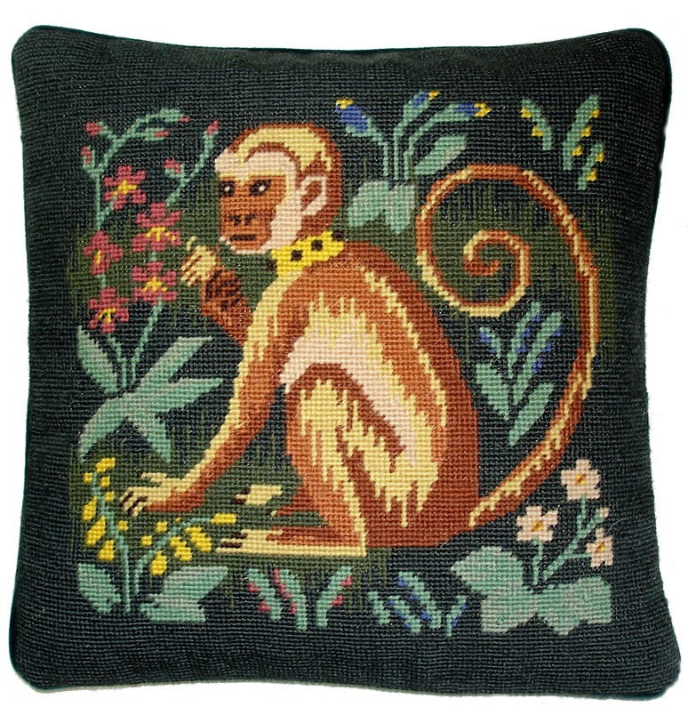 Monkey - Needlepoint Pillow 14x14