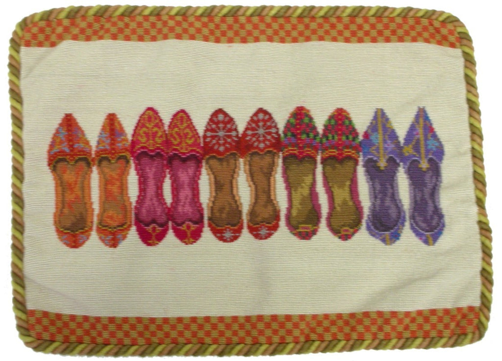Row of Shoes - Needlepoint Pillow 14x18