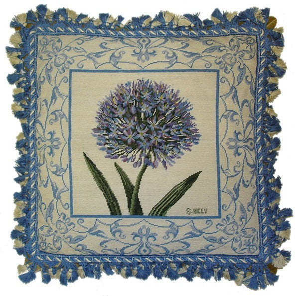 Study in Blues - 18" x 18" needlepoint pillow