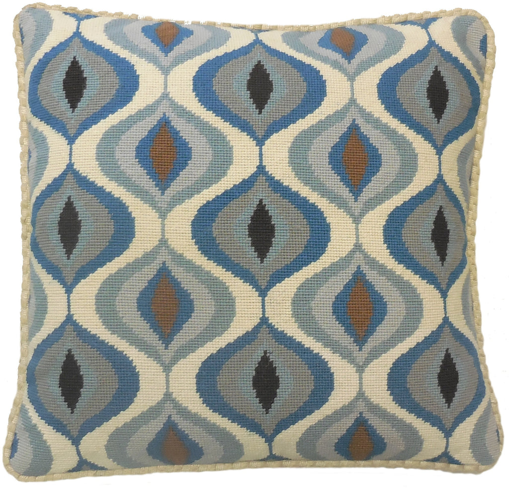 Blue Eye Pattern - Needlepoint Pillow 19x19