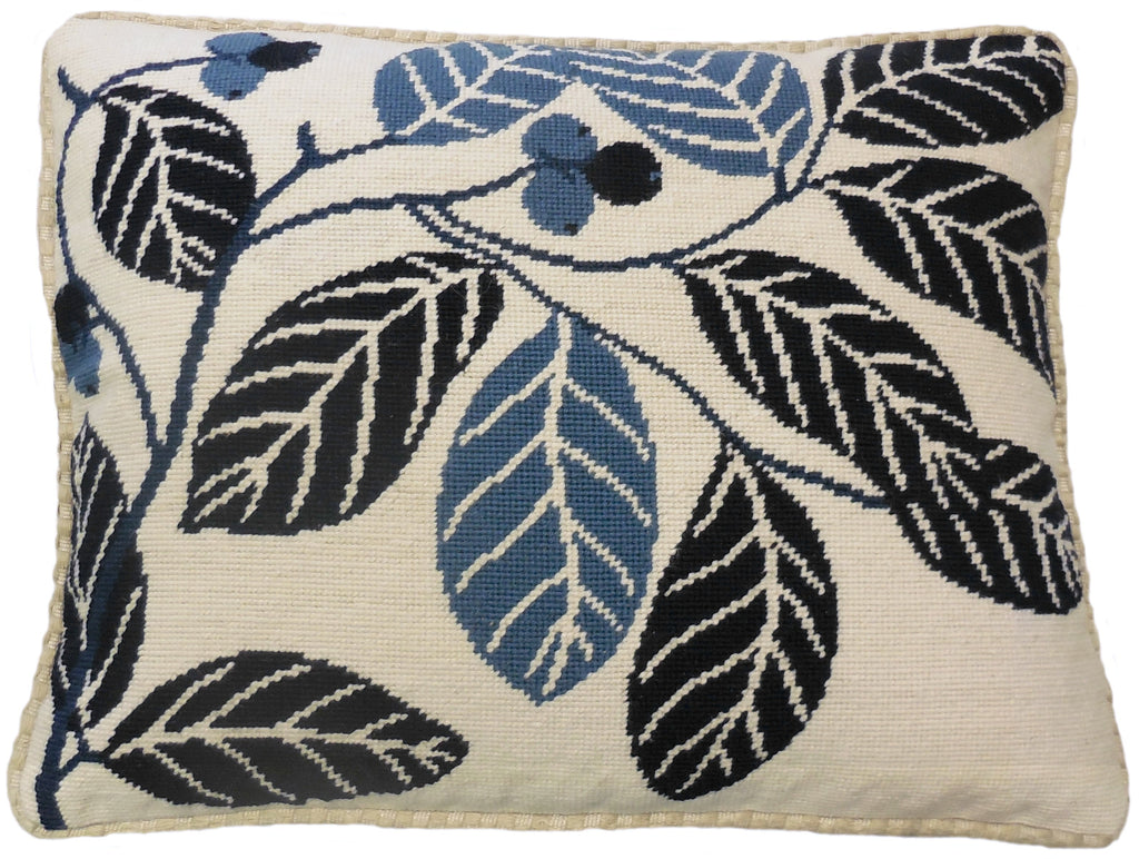 Simple Leaf Pattern - Needlepoint Pillow 17x21