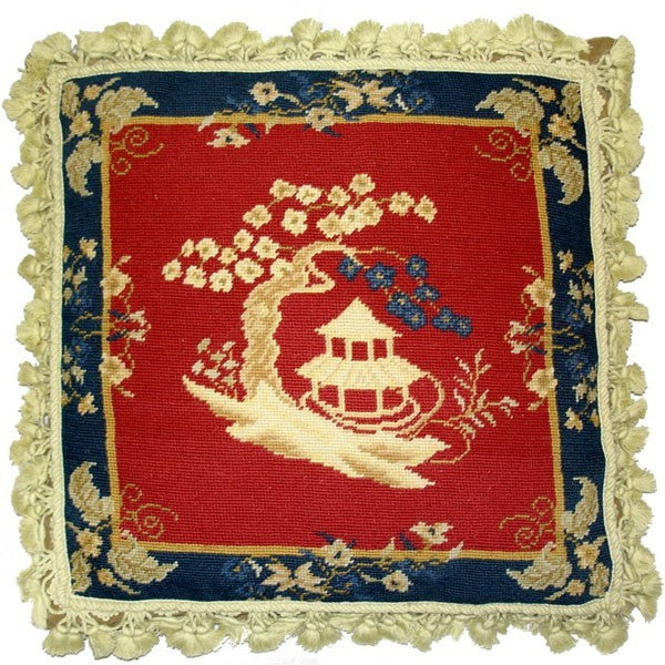 Red Delight - 20" x 20" needlepoint pillow