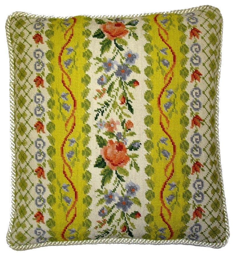 Busy Floral - Needlepoint Pillow 18x18