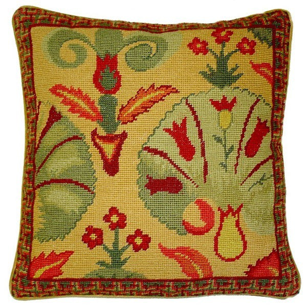 Reds and Yellows - 17" x 17" needlepoint pillow