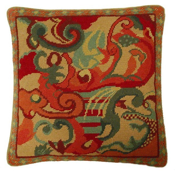 Cloudy Abstract - 17" x 17" needlepoint pillow