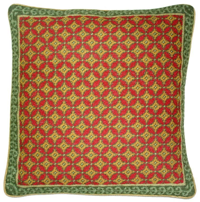 Red Design - Needlepoint Pillow 17x17