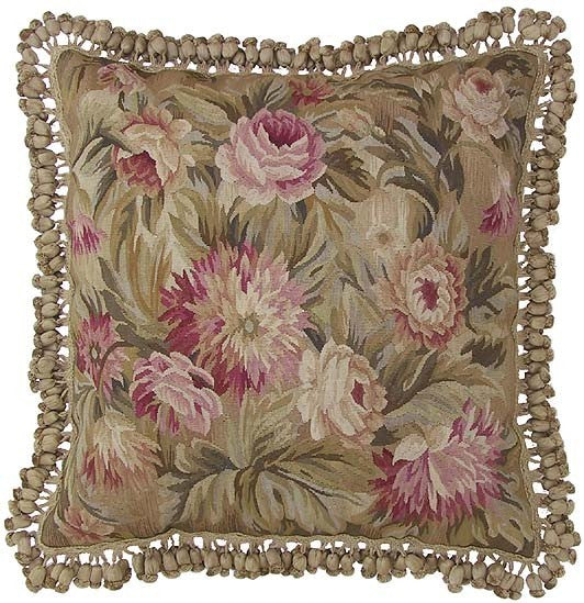 Divinely Pink - 22" x 22  " Aubusson pillow