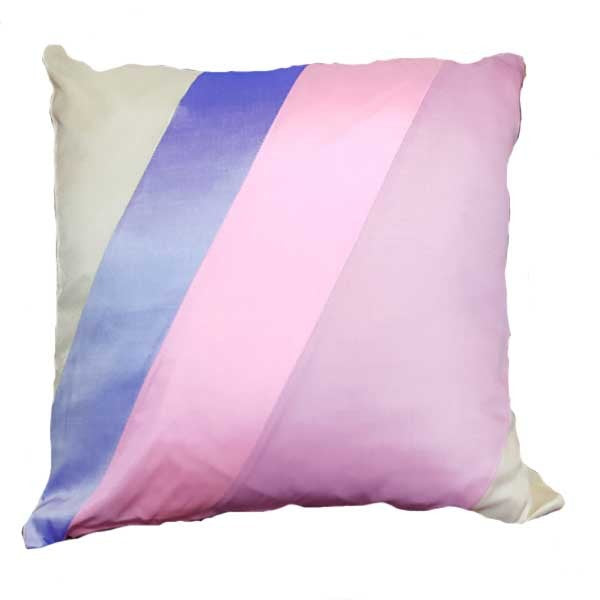 Silk Accent Pillow  Blue & Pink - 16"x 16"