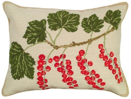 Red Currants 16 x 20 needlepoint pillow