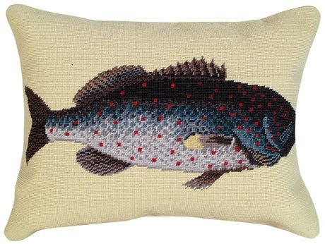 Rock Fish 16 x 20 needlepoint pillow