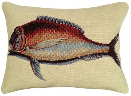Mutton Fish 16 x 20 needlepoint pillow