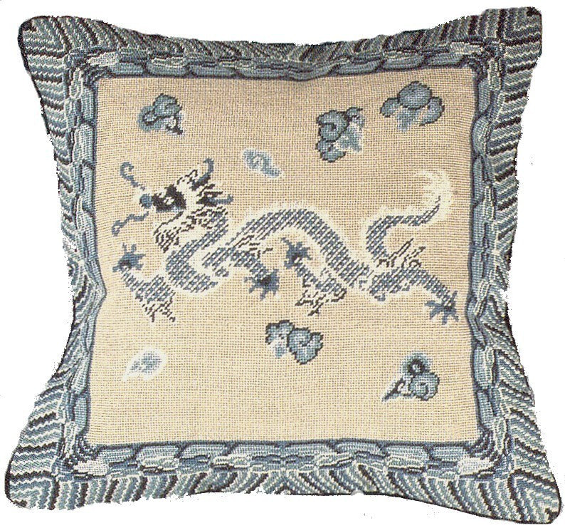 Dragon - 16 x 16" needlepoint pillow