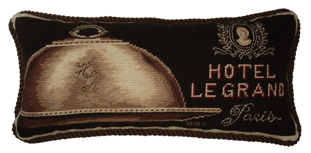 Hotel Le Grand - 9 x 19" needlepoint pillow