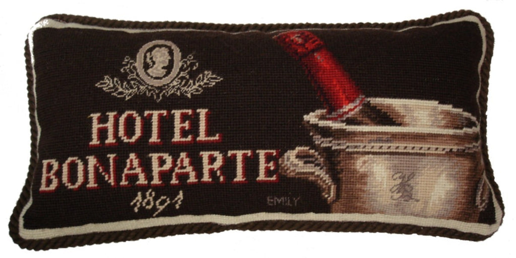 Hotel Bonaparte - 9 x 19" needlepoint pillow