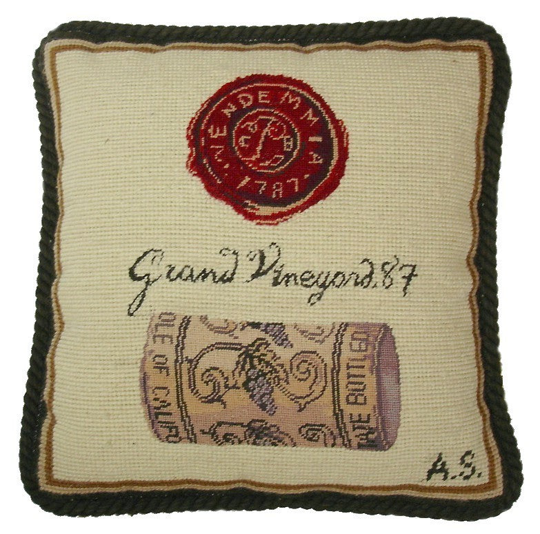 Grand Vineyard - 12" x 12" needlepoint pillow