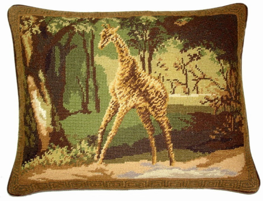 Giraff - 14 x 18" needlepoint pillow