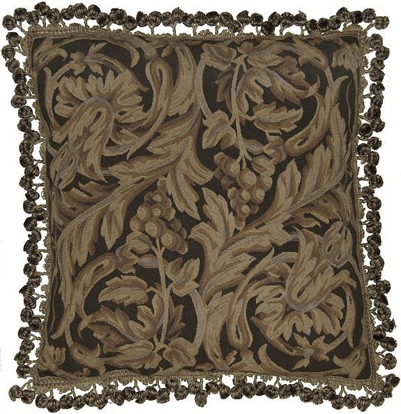 HY4- 22" x 22" Aubusson pillow (This pillow has a lighter color tan, than its image)