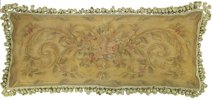 Slightly Pink and Gold - 14 x 36" Aubusson pillow