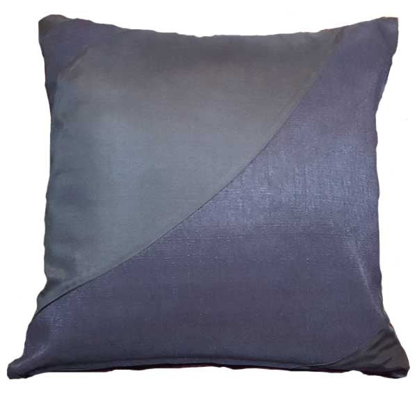 Silk Accent Pillow Black & Navy - 16"x 16"