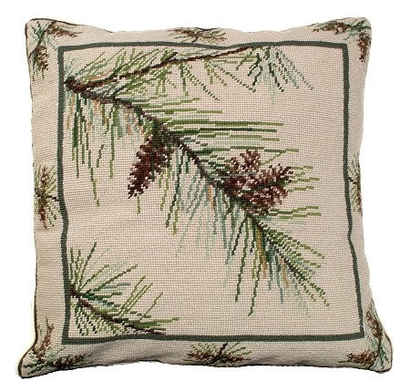 Pine Bough 18" x 18" needle point Pillow