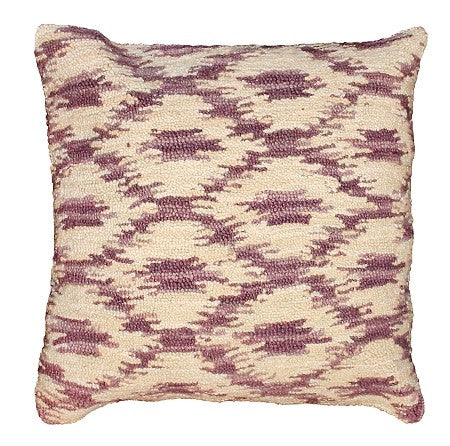 Ikat  Cocoa 18" x 18 Hooked Wool Pillow