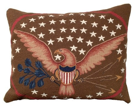 Eagle and Shield 16" x 20" Needlepoint Pillow