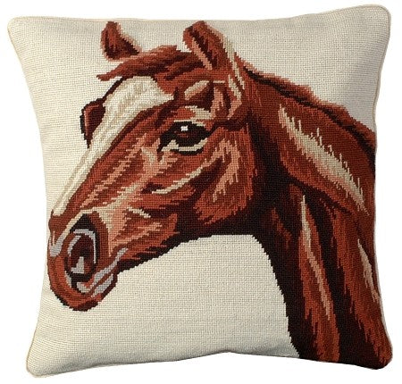 RED 18"x18" needlepoint pillow