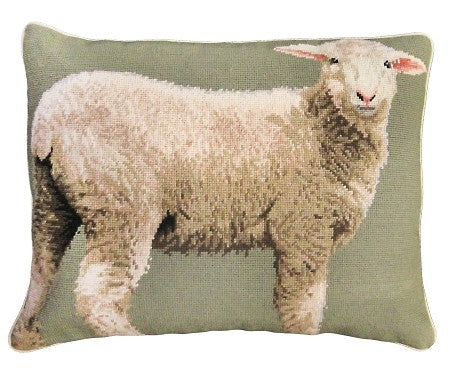Baby Sheep 16" x 20" Needlepoint PIllow