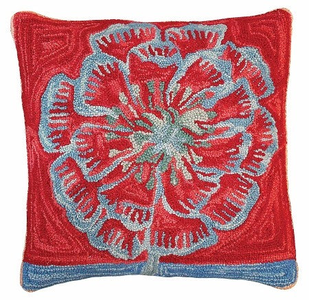 Bloomers 1 20" x 20" Hooked Wool Pillow