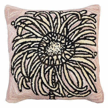 Bloomers 2 20" x 20" Hooked Wool Pillow