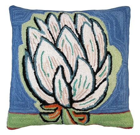 Bloomers 4 20" x 20" Hooked Wool Pillow