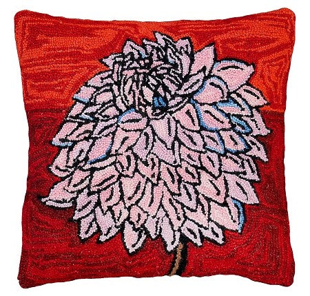 Bloomers 6 20" x 20" Hooked Wool Pillow
